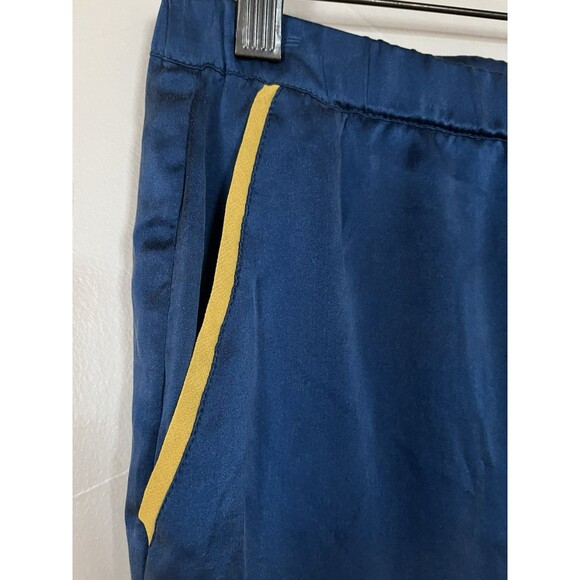 Capulet 100% Washable Silk Pajama Pants, Navy Blue Pockets Drawstring Women S/M - Picture 4 of 16